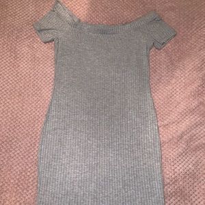 Grey ribbed dress